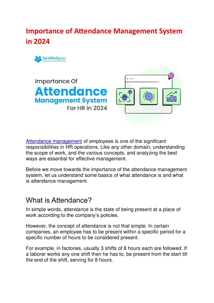 importance of attendance management system in 2024
