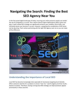 Navigating the Search: Finding the Best SEO Agency Near You
