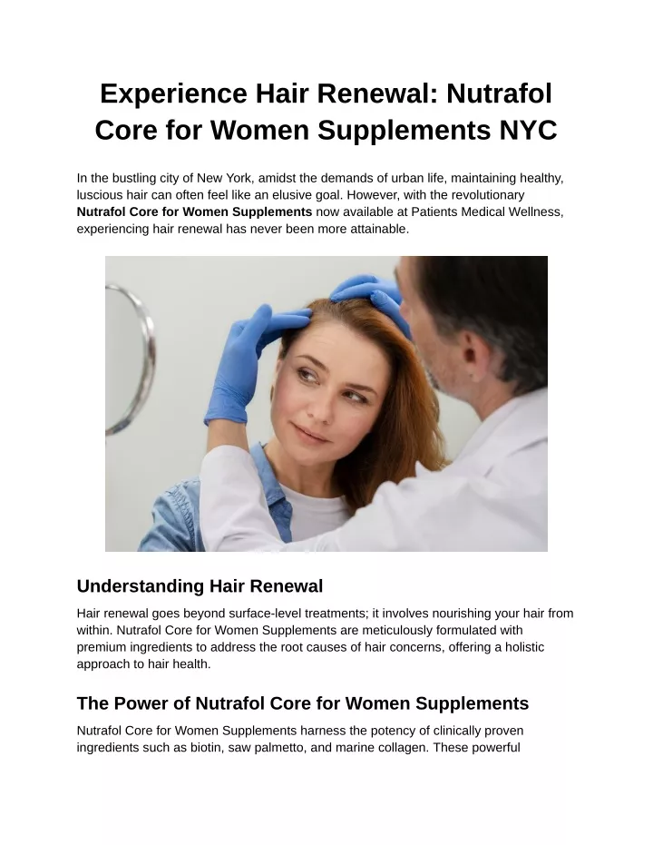 experience hair renewal nutrafol core for women