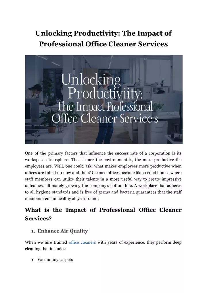 unlocking productivity the impact of professional