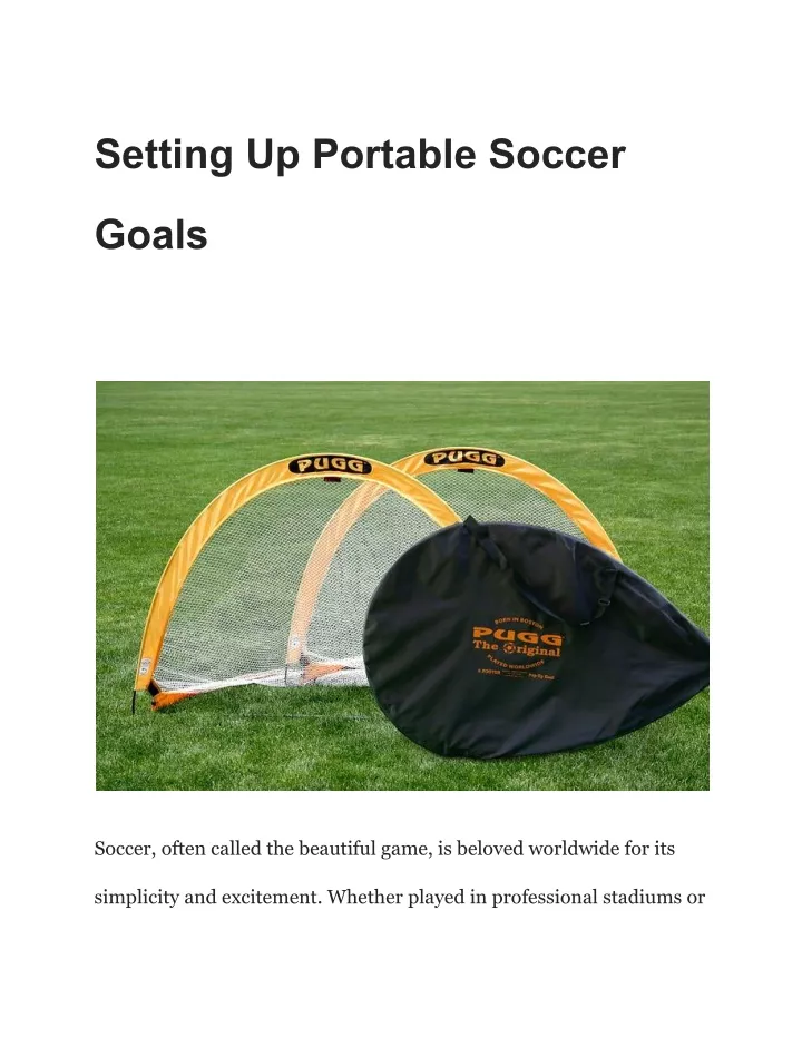 setting up portable soccer