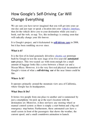 how google s self driving car will change everything