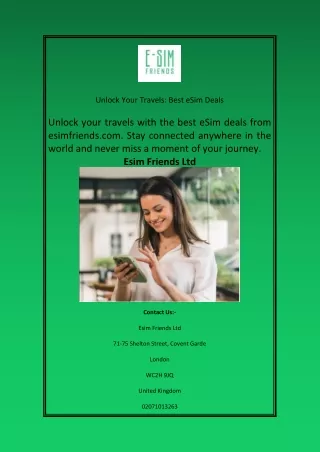 Unlock Your Travels Best eSim Deals