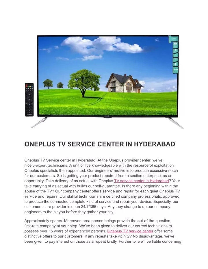 oneplus tv service center in hyderabad