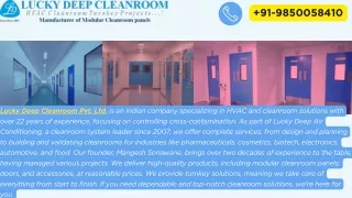 Lucky Deep Cleanroom Pvt. Ltd. Best Company For Cleanroom Manufacturer In India.