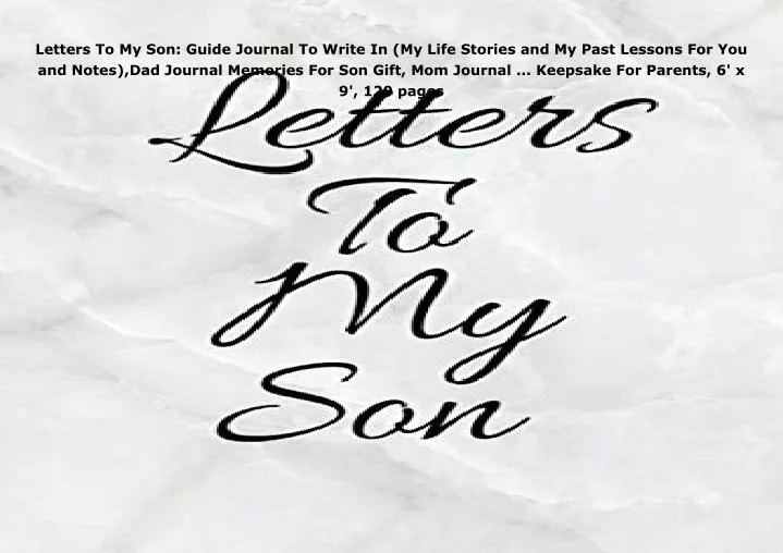 letters to my son guide journal to write