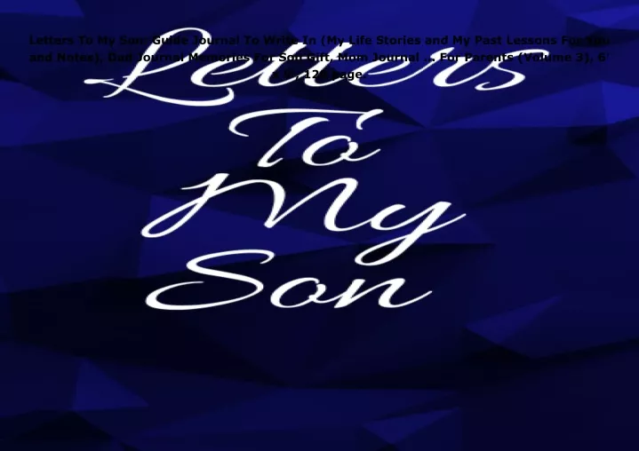 letters to my son guide journal to write