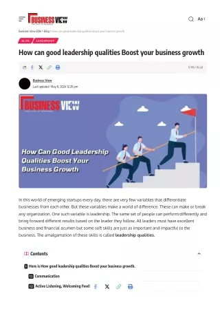 How can good leadership qualities Boost your business growth