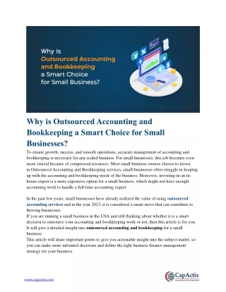 why is outsourced accounting and bookkeeping