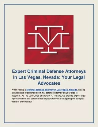 Expert Criminal Defense Attorneys in Las Vegas, Nevada_ Your Legal Advocates