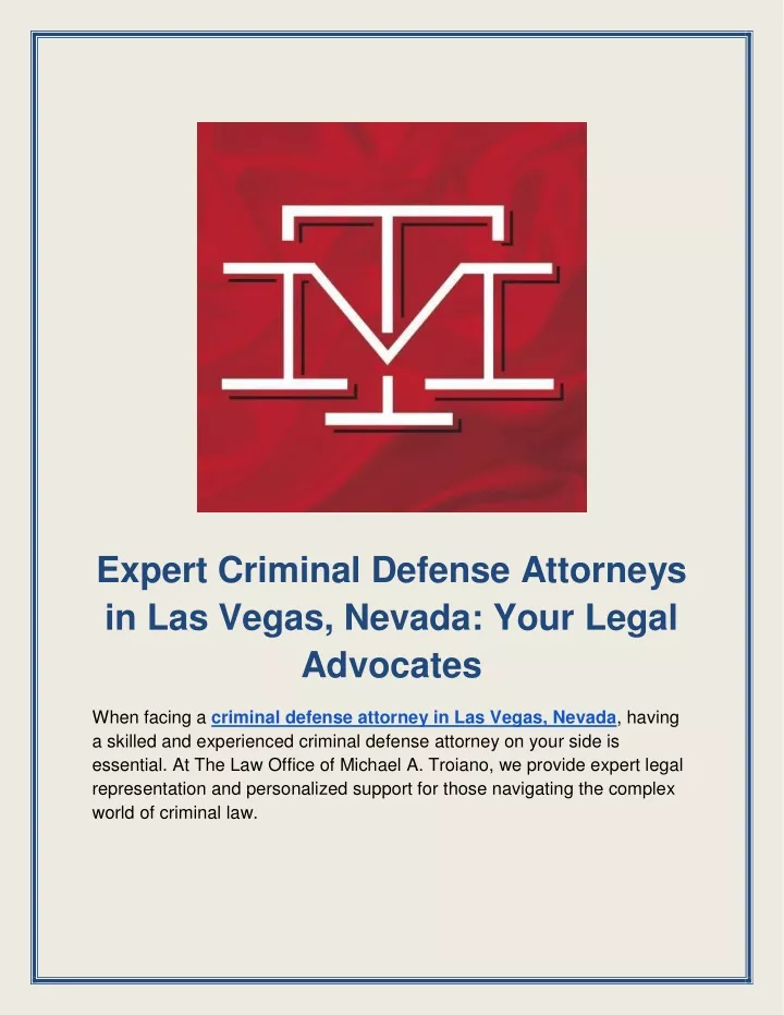 expert criminal defense attorneys in las vegas