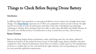 Things to Check Before Buying Drone Battery