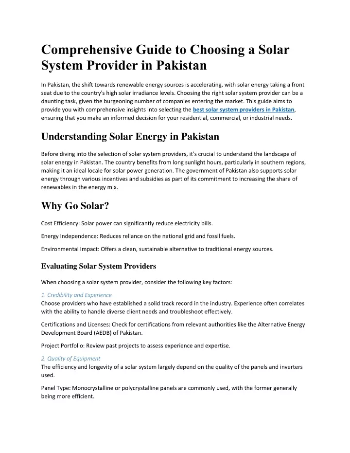 comprehensive guide to choosing a solar system