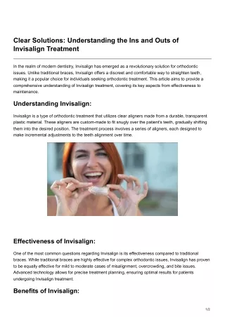 Clear Solutions Understanding the Ins and Outs of Invisalign Treatment