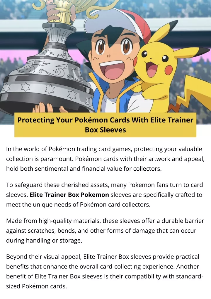 protecting your pok mon cards with elite trainer