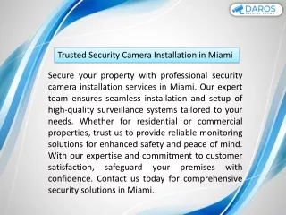 Trusted Security Camera Installation in Miami