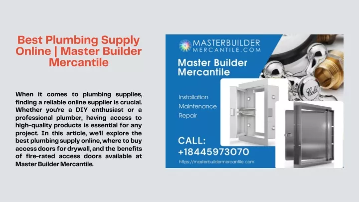 best plumbing supply online master builder