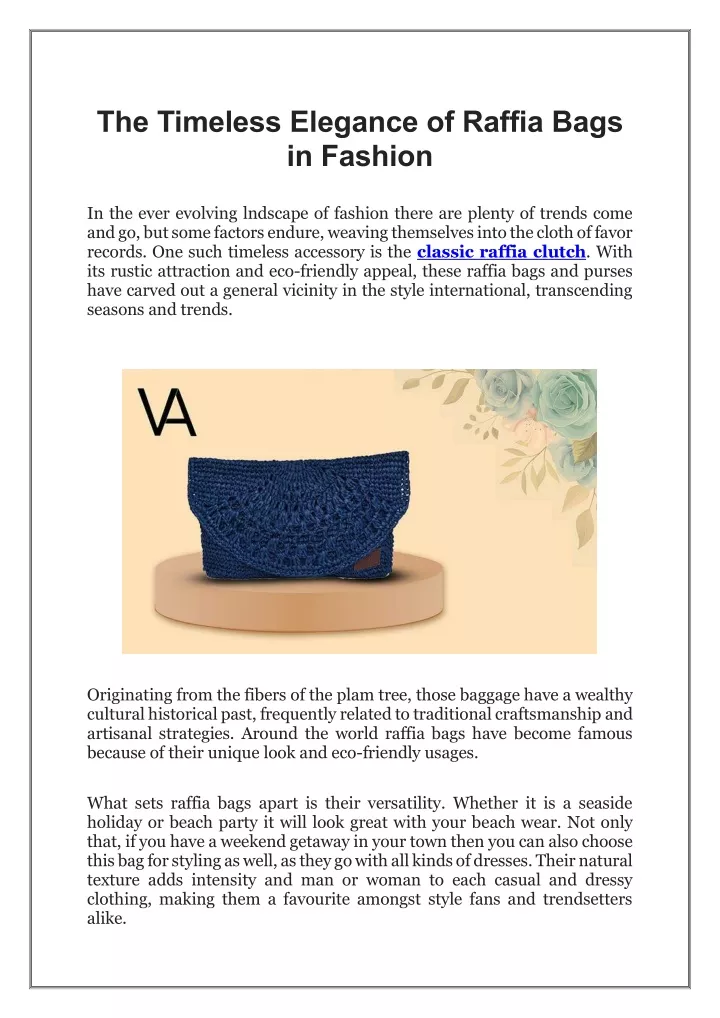 the timeless elegance of raffia bags in fashion