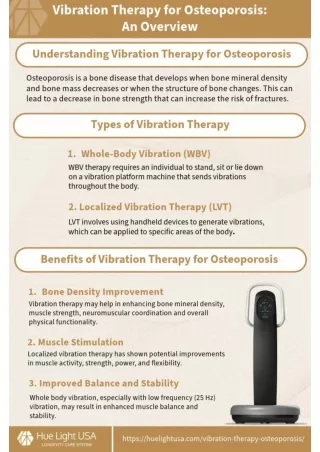Vibration Therapy for Osteoporosis: An Overview