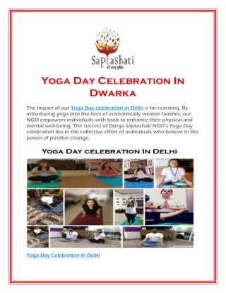Yoga Day Celebration In Dwarka