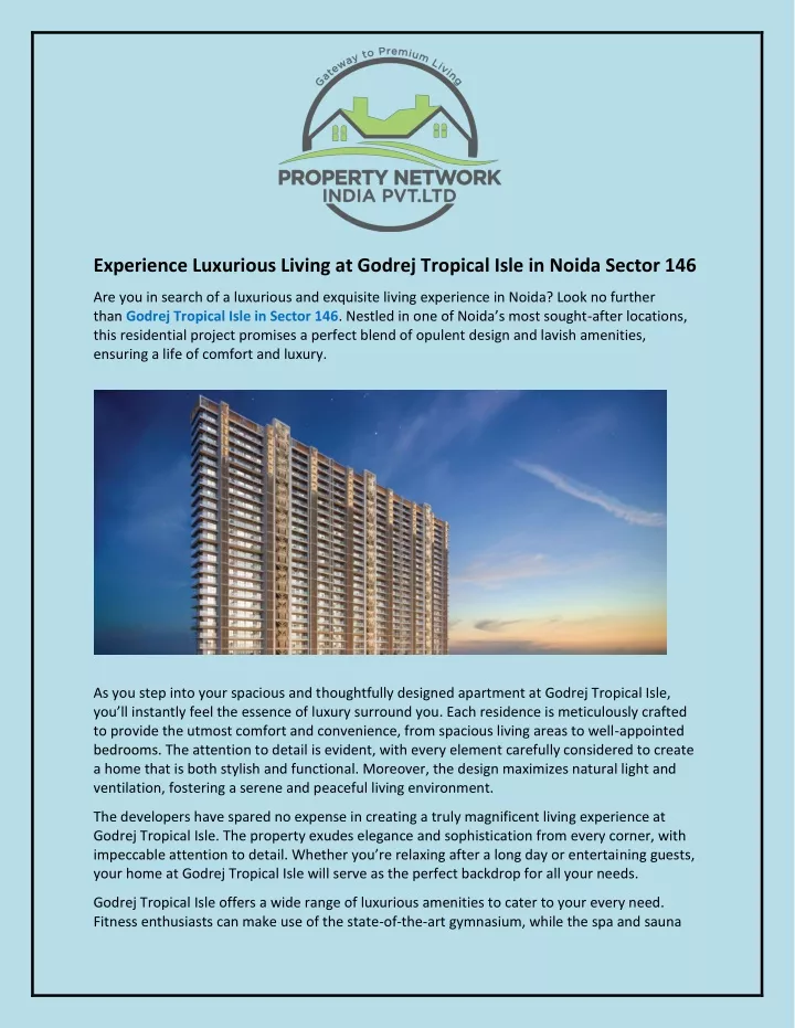 experience luxurious living at godrej tropical
