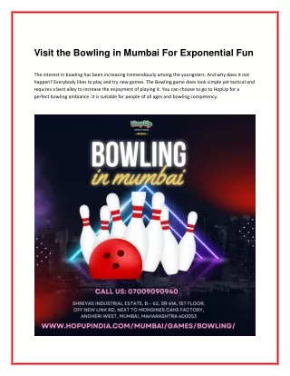 Visit the Bowling in Mumbai For Exponential Fun