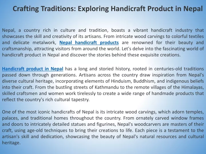 crafting traditions exploring handicraft product