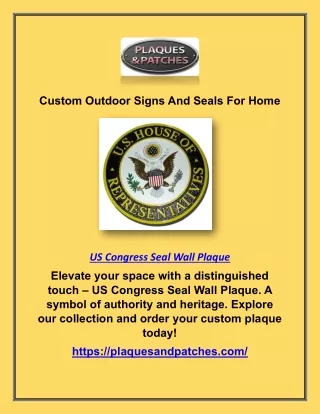 US Congress Seal Wall Plaque
