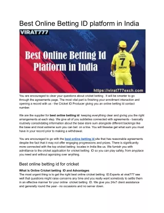 Best Online Betting ID platform in India