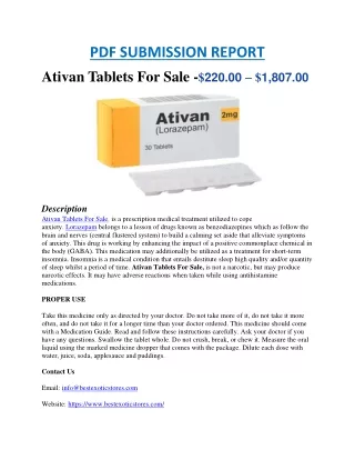 Ativan Tablets For Sale Online