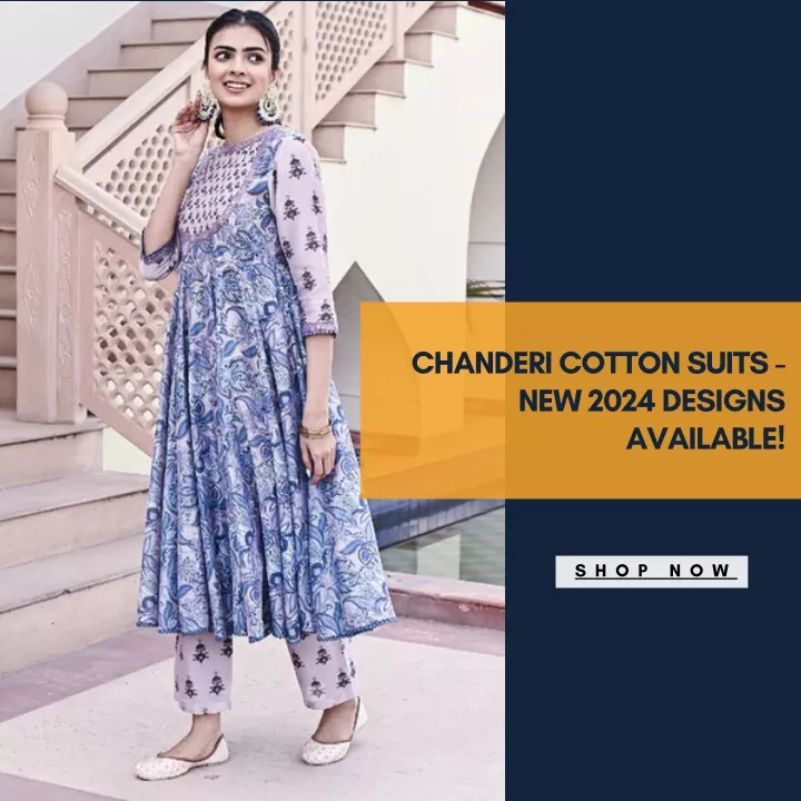 chanderi cotton suits new 2024 designs