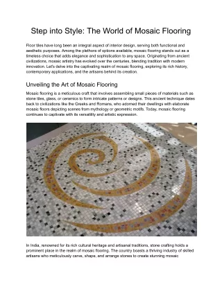 Step into Style_ The World of Mosaic Flooring