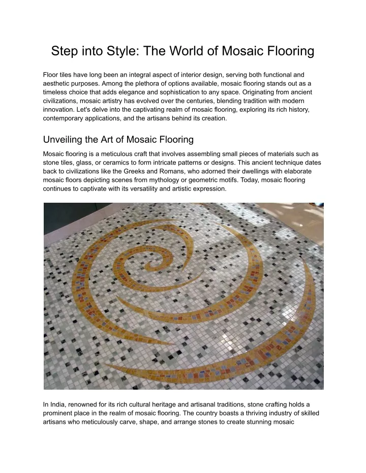 step into style the world of mosaic flooring