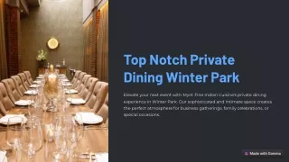 Top Notch Private Dining Winter Park