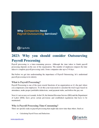 Streamlining Operations: The Case for Outsourcing Payroll Processing Services
