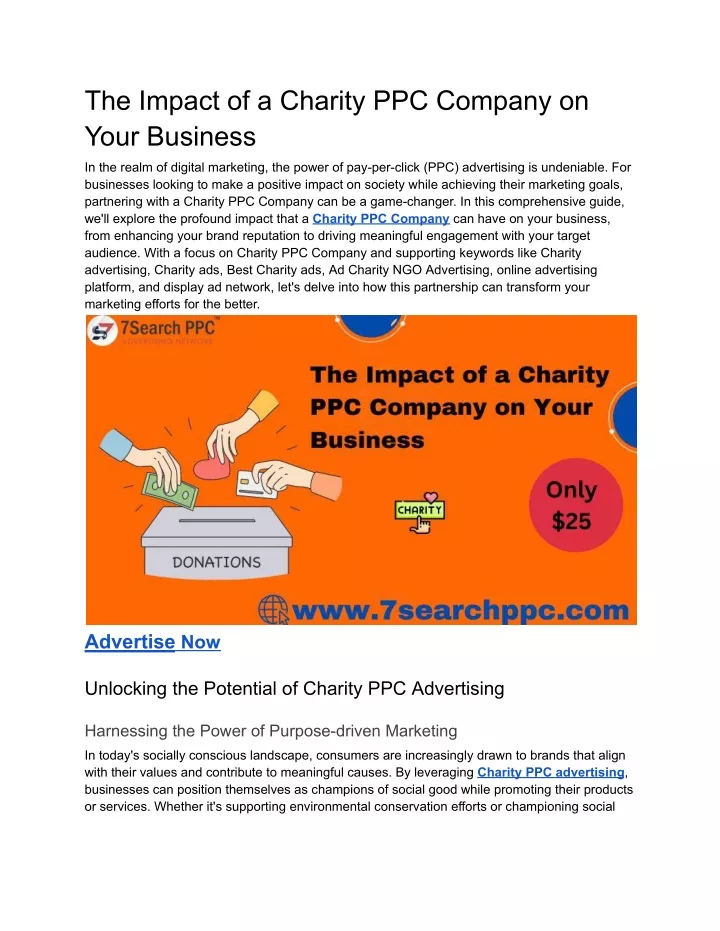 the impact of a charity ppc company on your