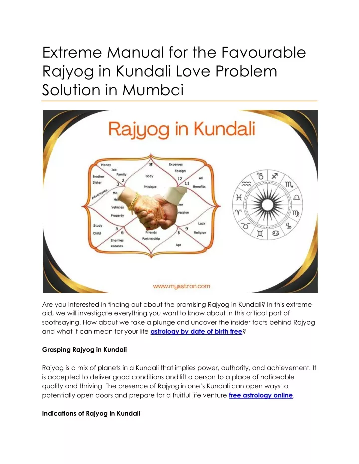 extreme manual for the favourable rajyog