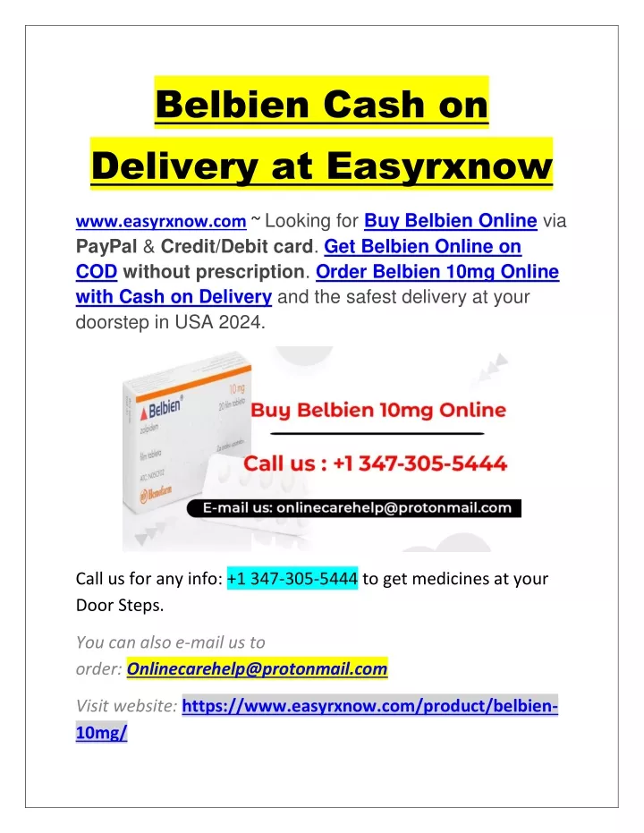 belbien cash on delivery at easyrxnow