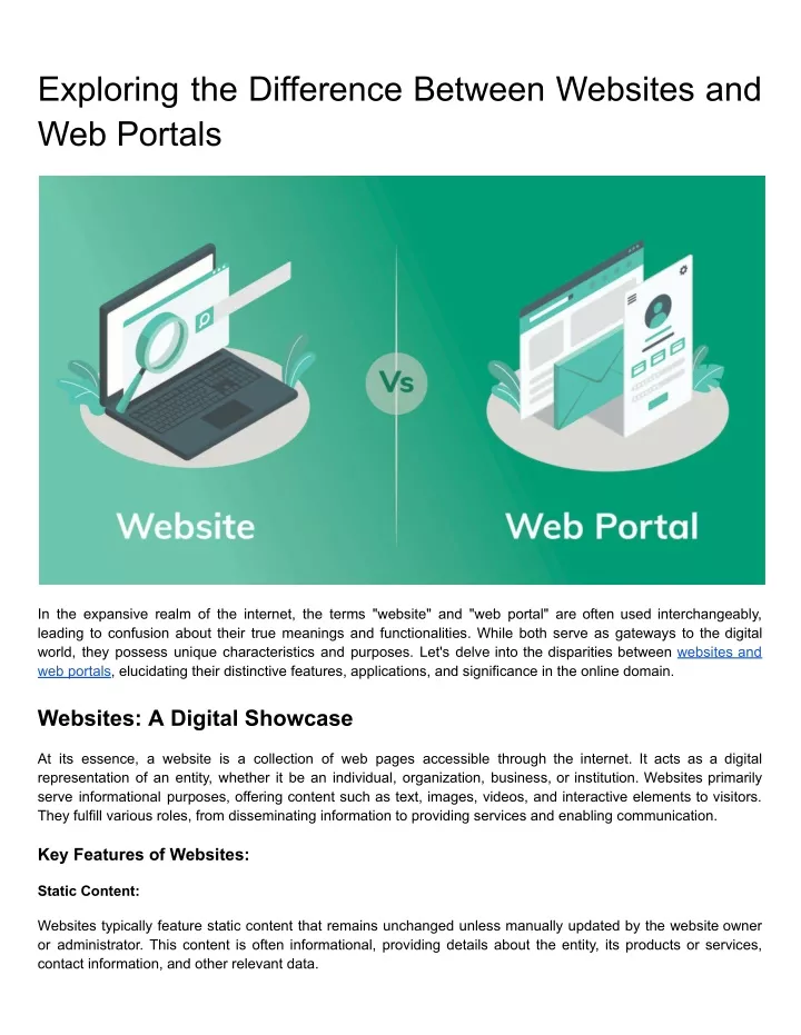 exploring the difference between websites