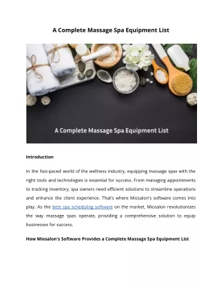 _MioSalon _ A Complete Massage Spa Equipment List