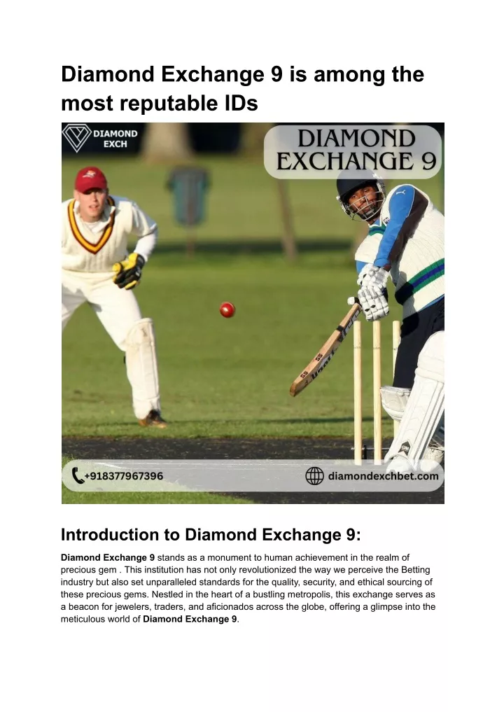 diamond exchange 9 is among the most reputable ids