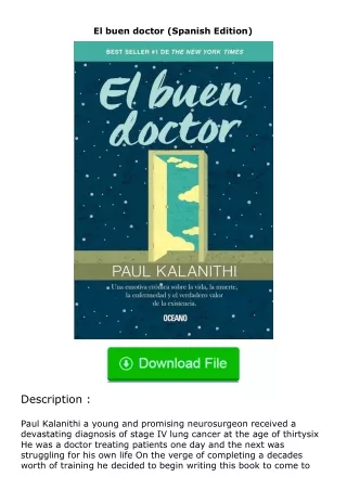 download⚡️ free (✔️pdf✔️) El buen doctor (Spanish Edition)