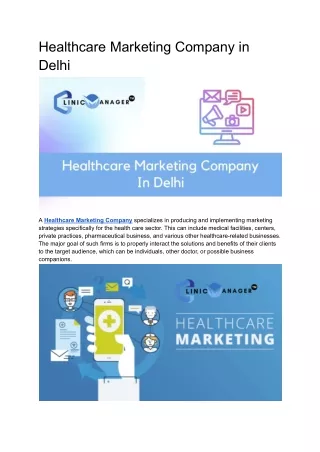 Healthcare Marketing Company in Delhi