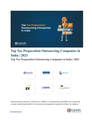 Top Tax Preparation Outsourcing Companies in India