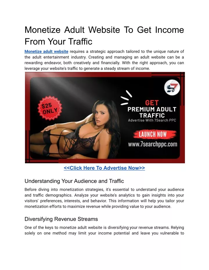 monetize adult website to get income from your