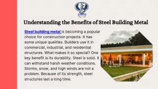 Premium Steel Building Metal for Sturdy Construction