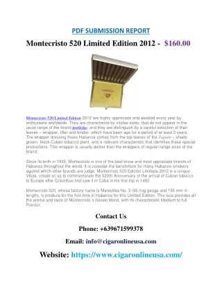 Montecristo 520 Limited Edition 2012