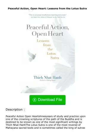 ❤️get (⚡️pdf⚡️) download Peaceful Action, Open Heart: Lessons from the Lotus S