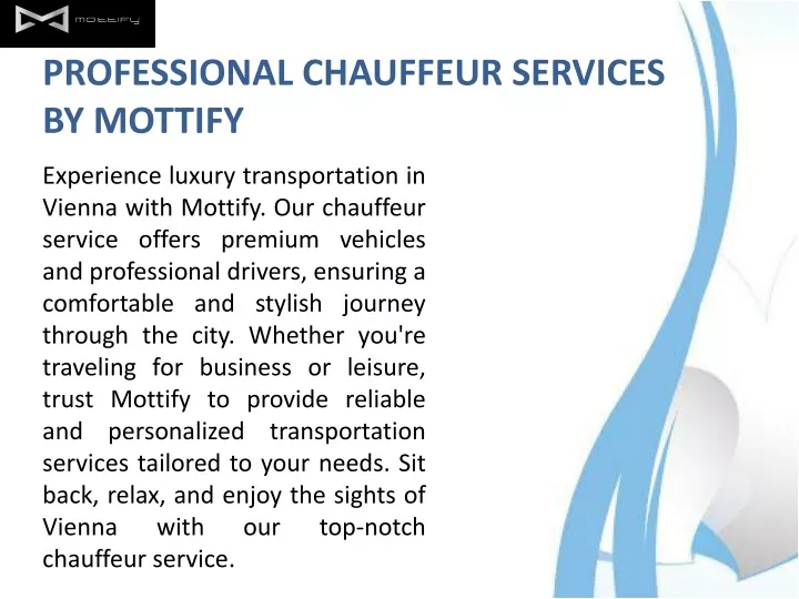 professional chauffeur services by mottify