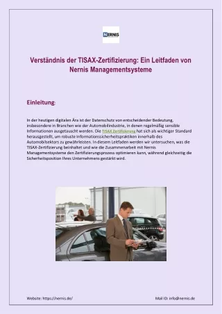 TISAX Zertifizierung - Nernis Managementsysteme